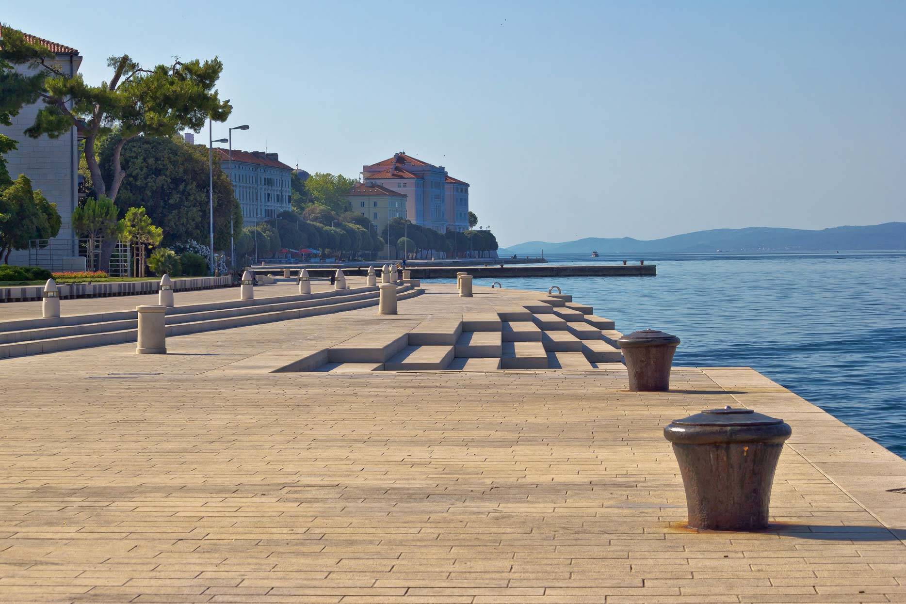 Steps of Sea Organ by the port of Zadar